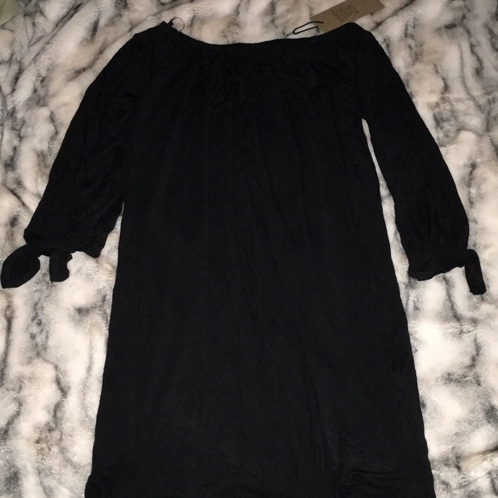 Black flowy off the shoulder dress